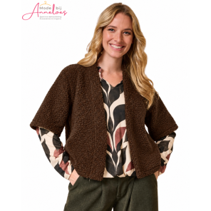 FOS Gilet Lia Teddy 7923 Bruin FOS Gilet Lia Teddy 7923 Bruin